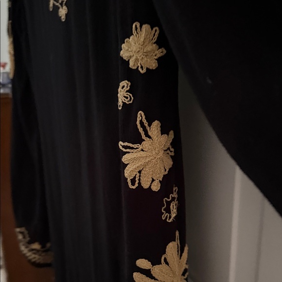 Free People Black Tunic with Gold Floral Embroidery - Picture 5 of 8